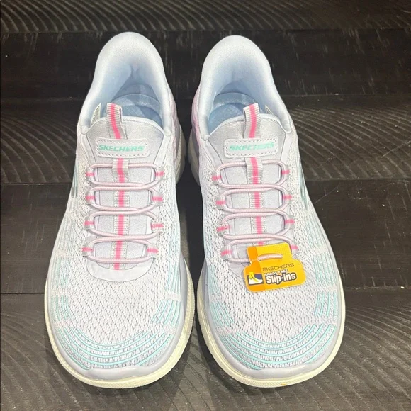 Skechers Pastel Blue and Pink Slip-On Athletic Shoes NWOT - Picture 3 of 6